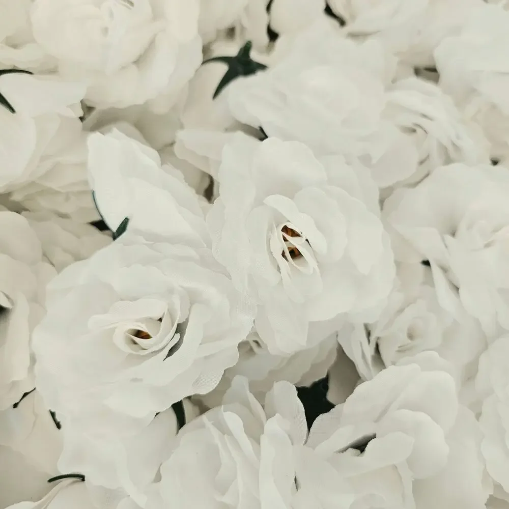 125 White Artificial Silk Rose Heads 2.5 Inch Wedding Craft Floral Decor Flowers